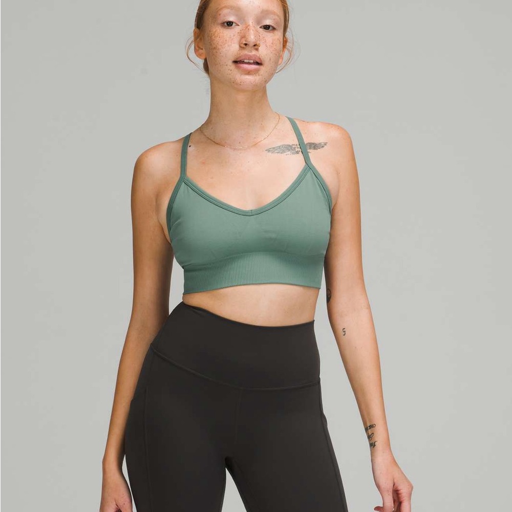 lululemon Ebb to flow Tidewater teal Sports Bra